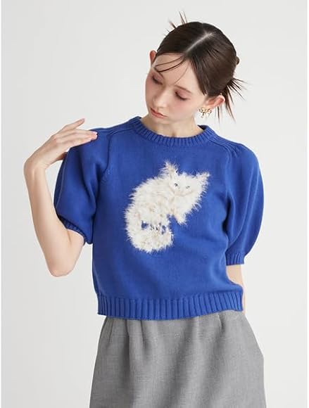 FURFUR 猫 樋上公実子コラボ“Ru”ジャガードニット